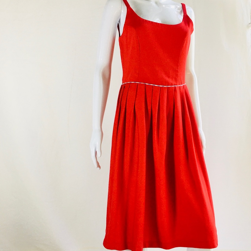 E.C.Star red cotton sleeveless fit and flare dress size Medium